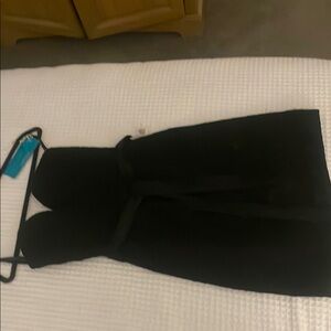 Elegant Black Strapless Floral Dress